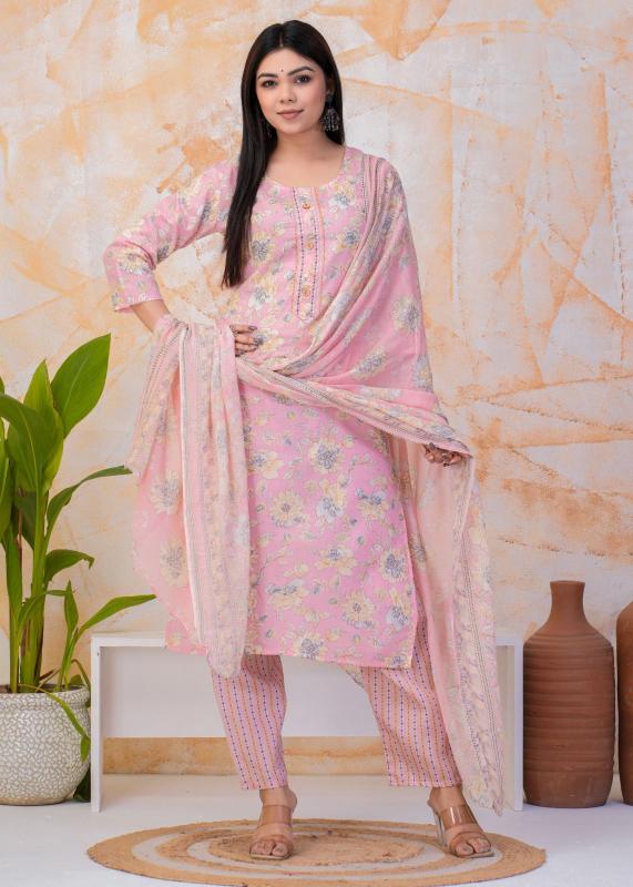 pr heritage cotton readymade stylish look 3pcs combo dress