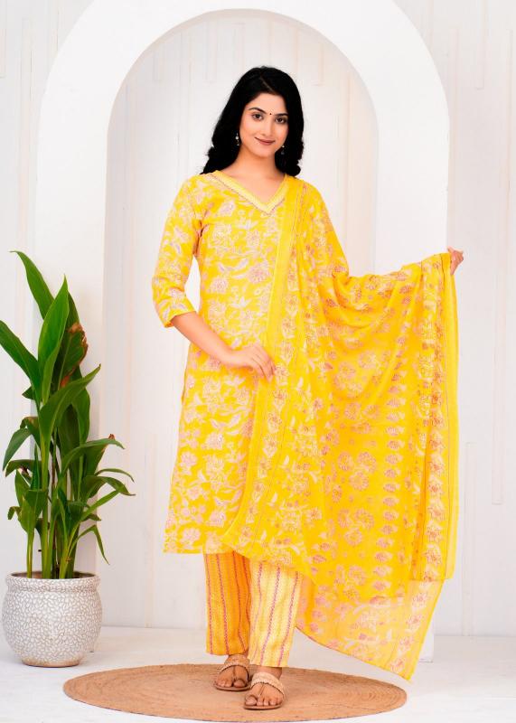 pr heritage cotton readymade stylish look 3pcs combo dress