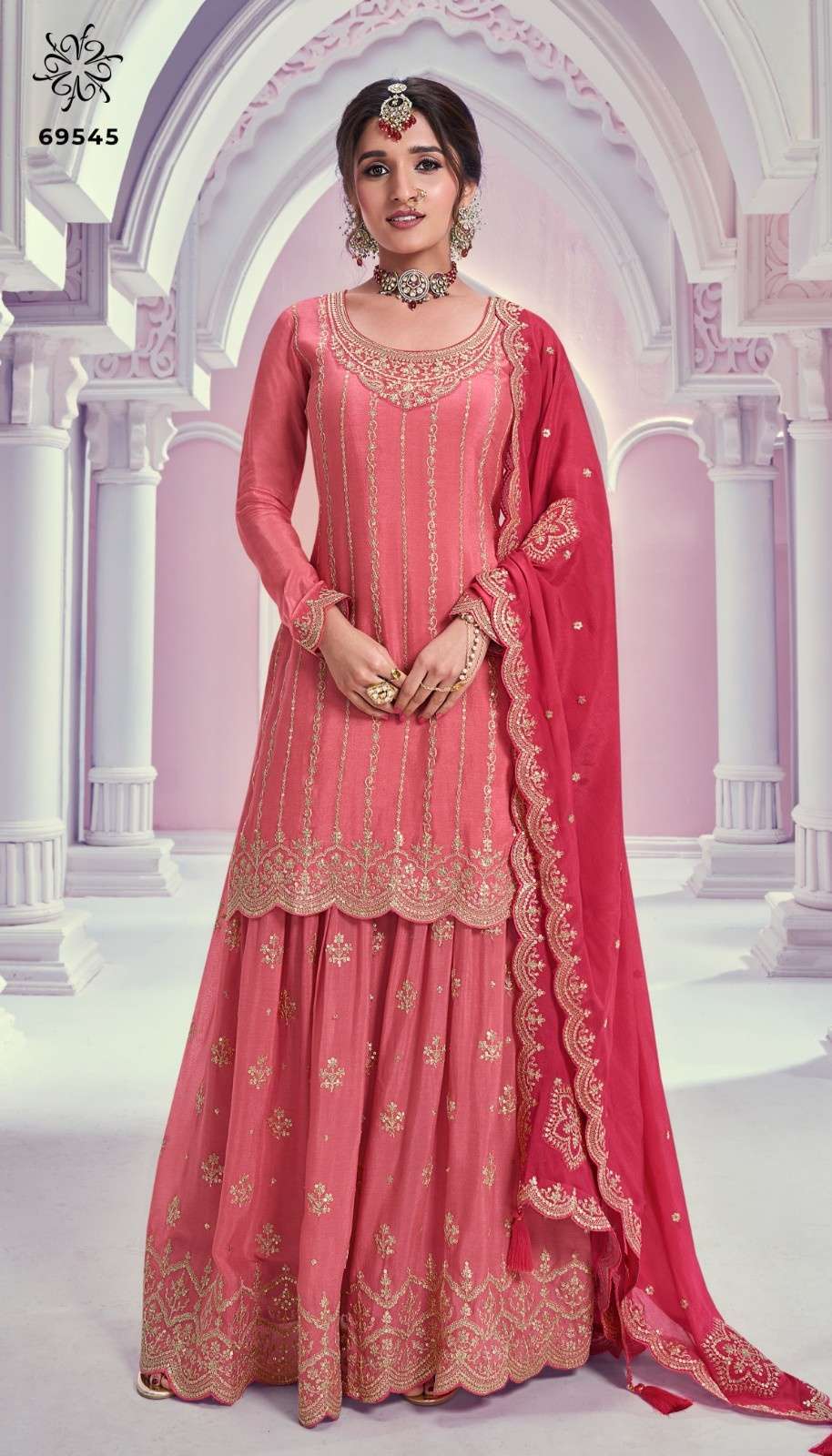 rangrasiya hitlist by vinay kuleesh heavy embroidery work sharara style chinon suits