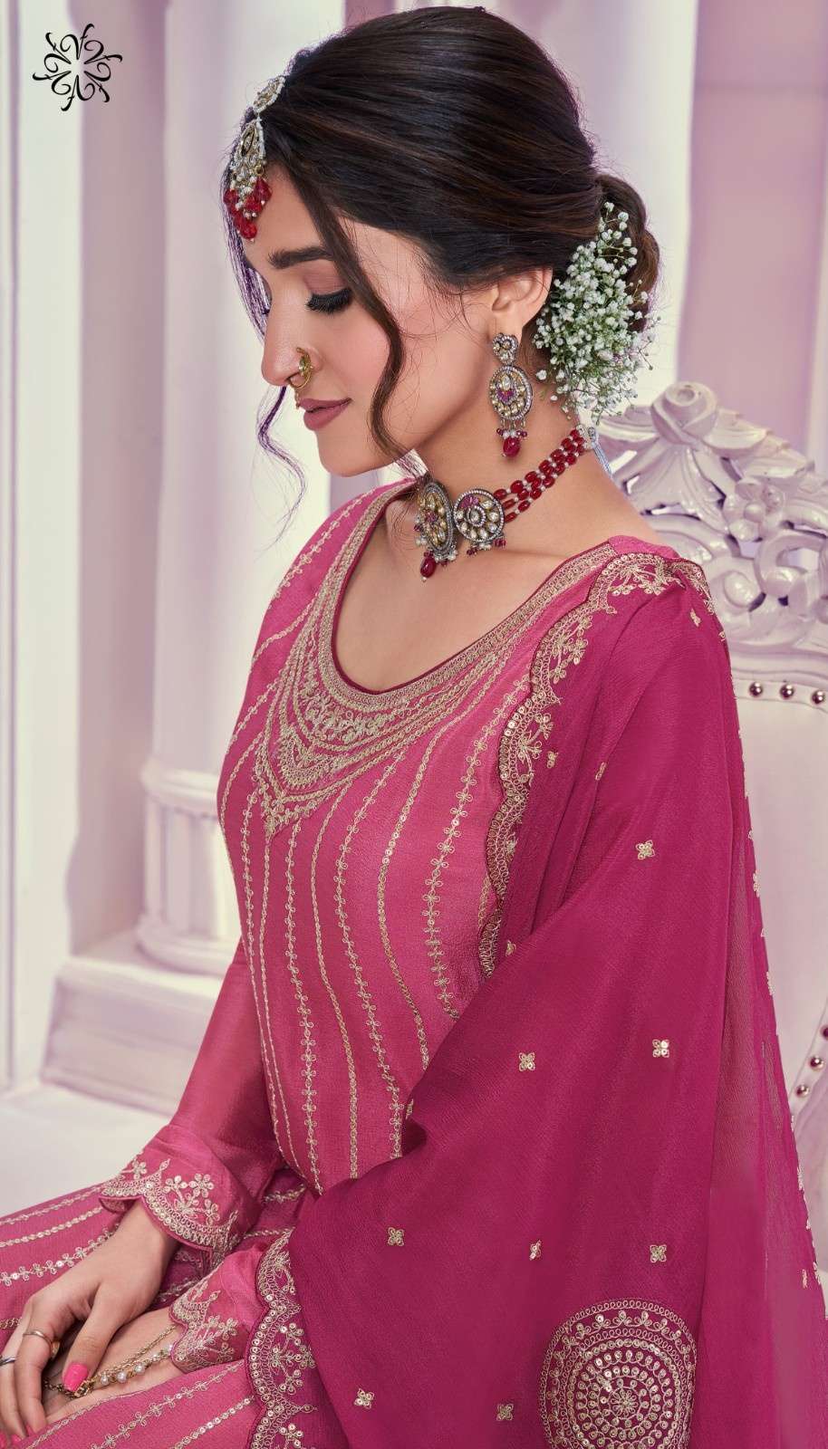 rangrasiya hitlist by vinay kuleesh heavy embroidery work sharara style chinon suits