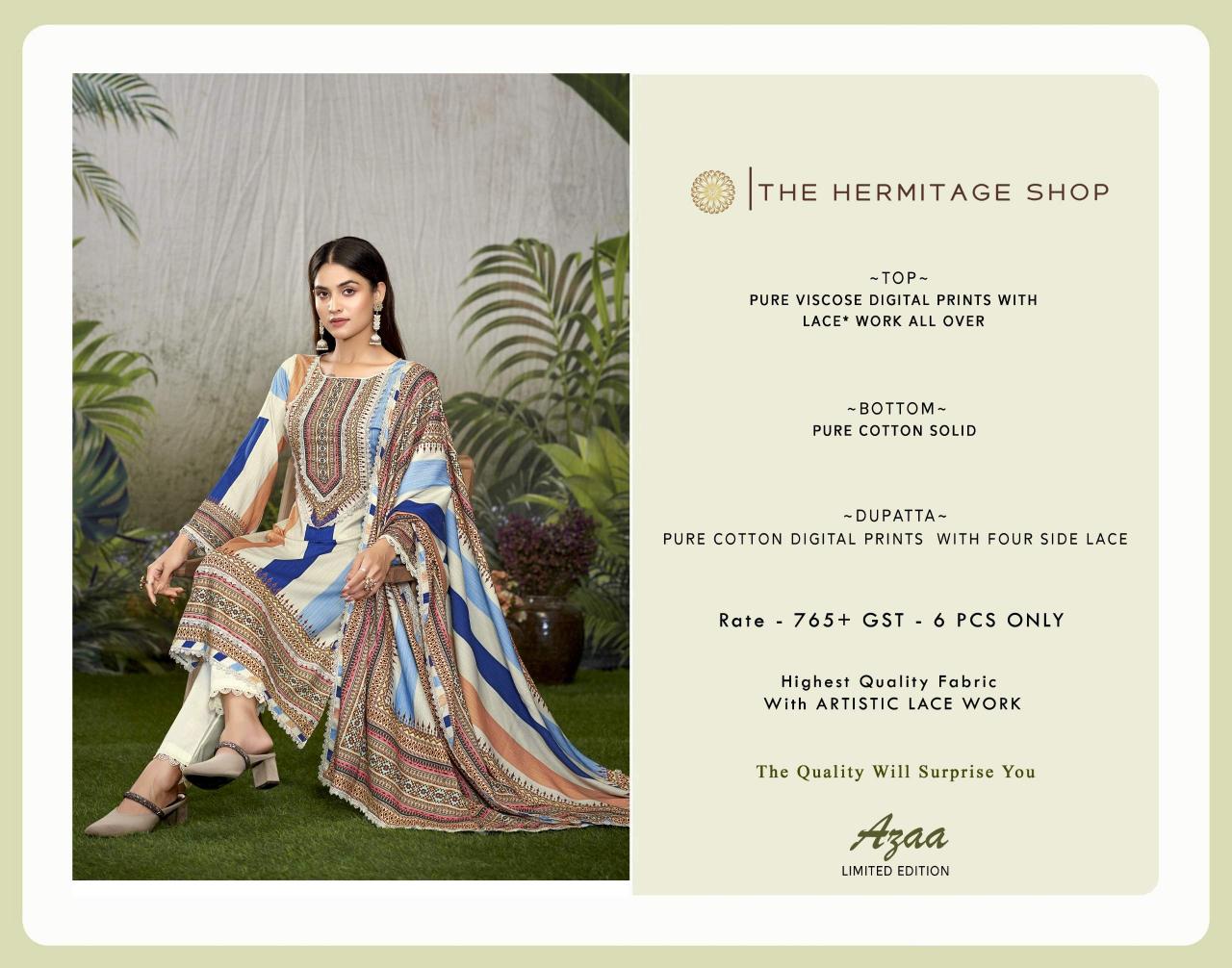 the hermitage shop present azaa vol 2 viscose digital print pakistan salwar suits