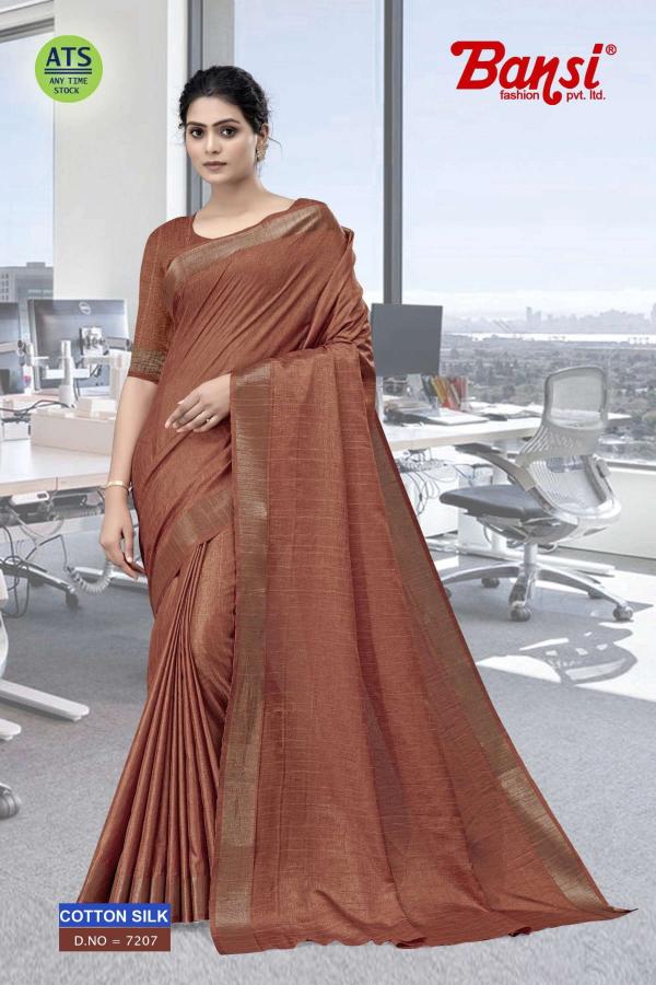 bansi launch cotton silk shop trendy uniform sarees at affordable prices