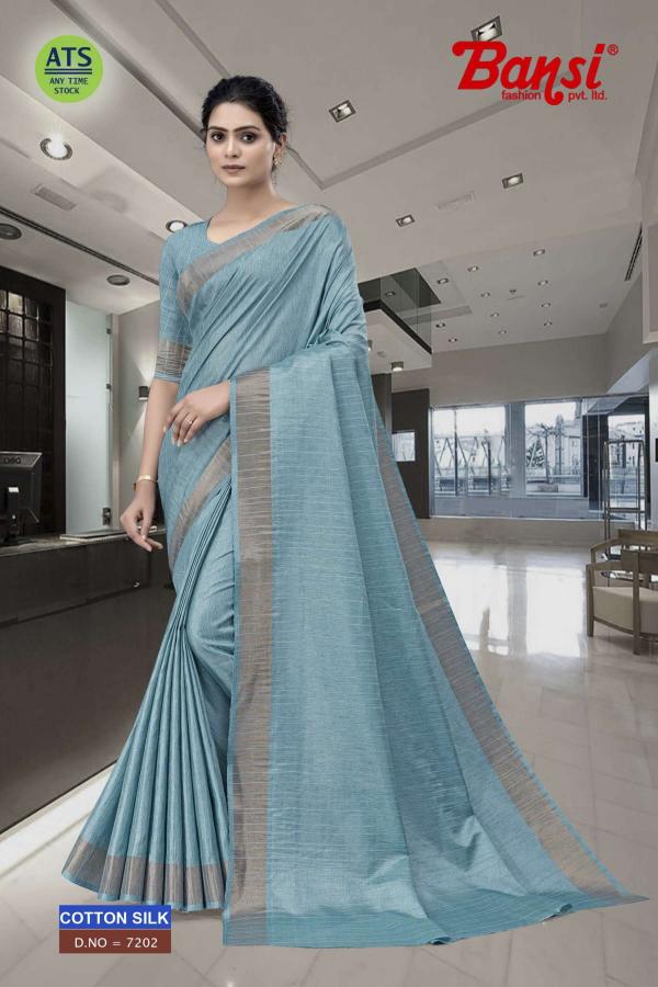bansi launch cotton silk shop trendy uniform sarees at affordable prices
