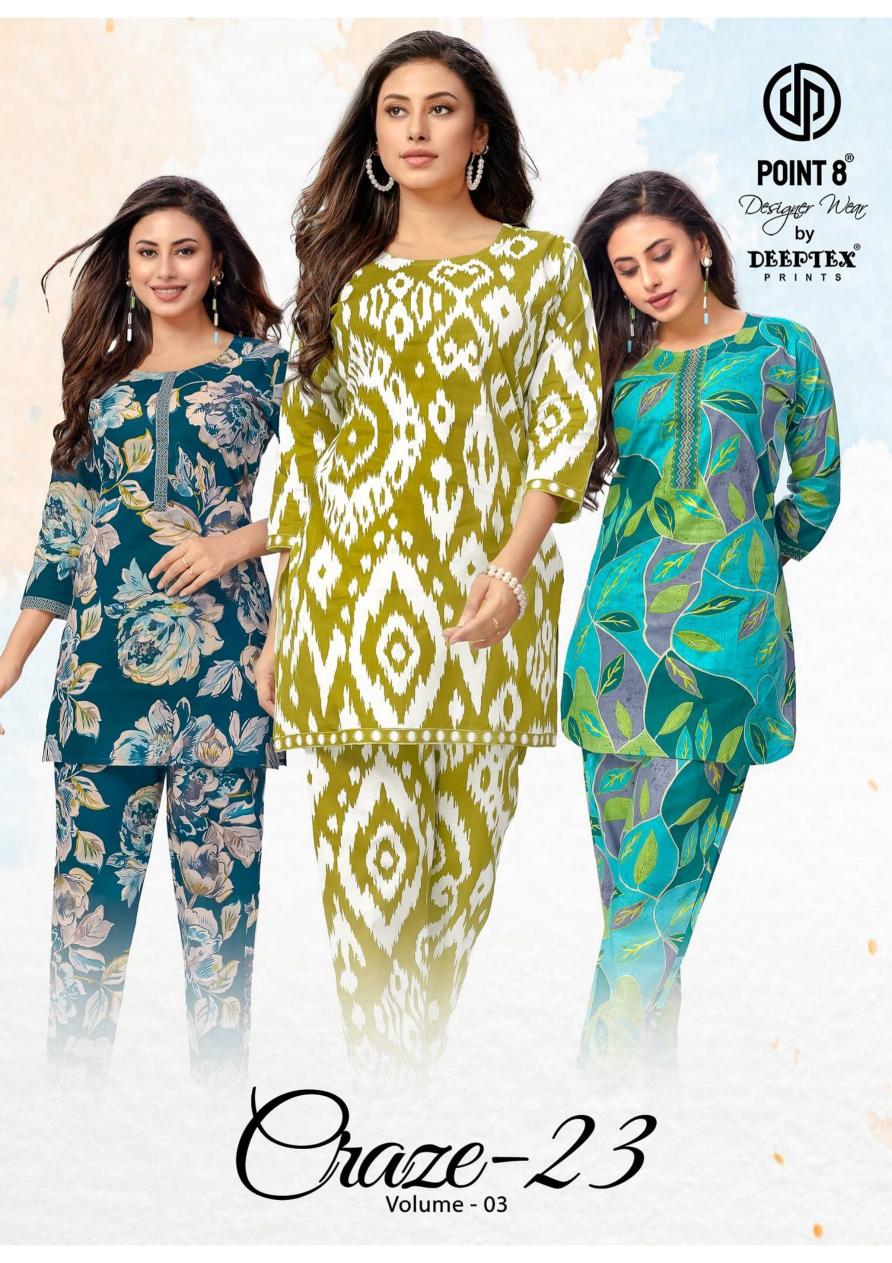 craze 23 vol 3 by deeptex prints point 8 full stitch big size classic co-ord set women