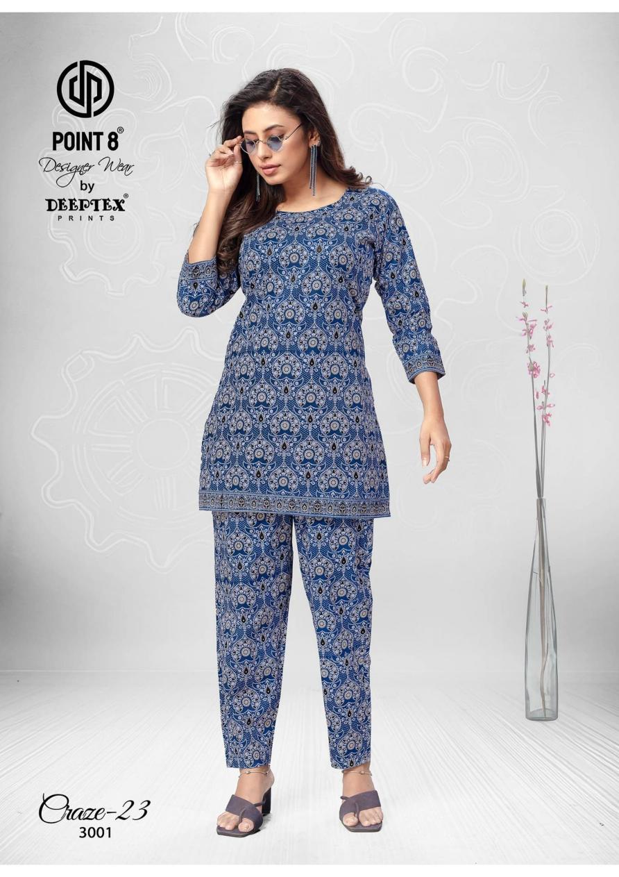 craze 23 vol 3 by deeptex prints point 8 full stitch big size classic co-ord set women