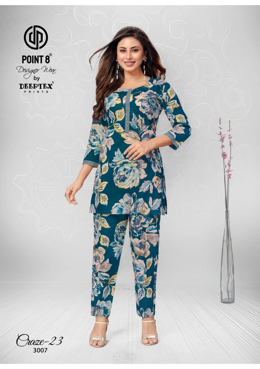 craze 23 vol 3 by deeptex prints point 8 full stitch big size classic co-ord set women