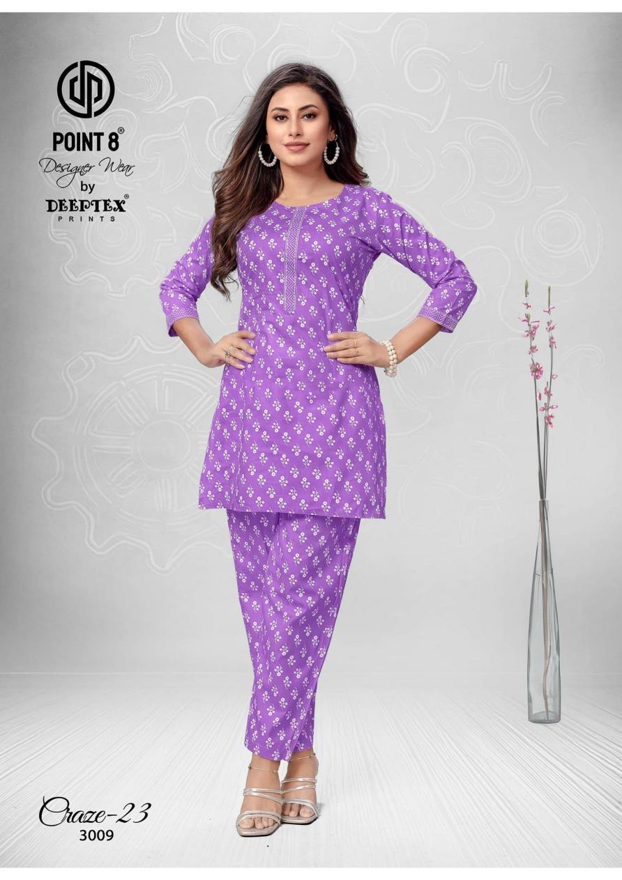 craze 23 vol 3 by deeptex prints point 8 full stitch big size classic co-ord set women