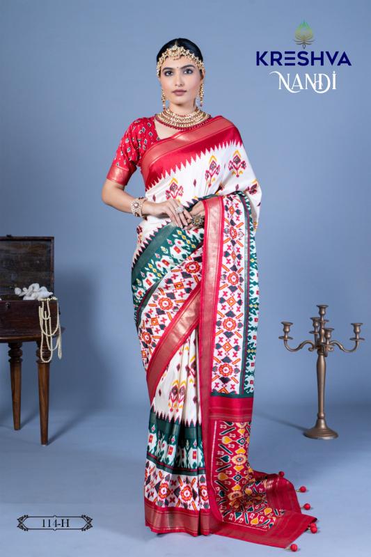 kreshva presents all time hit nandi silk shop stunning party sarees for any occasion