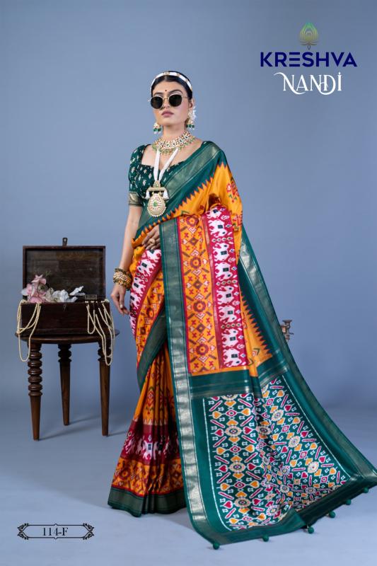 kreshva presents all time hit nandi silk shop stunning party sarees for any occasion