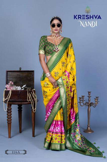 kreshva presents all time hit nandi silk shop stunning party sarees for any occasion