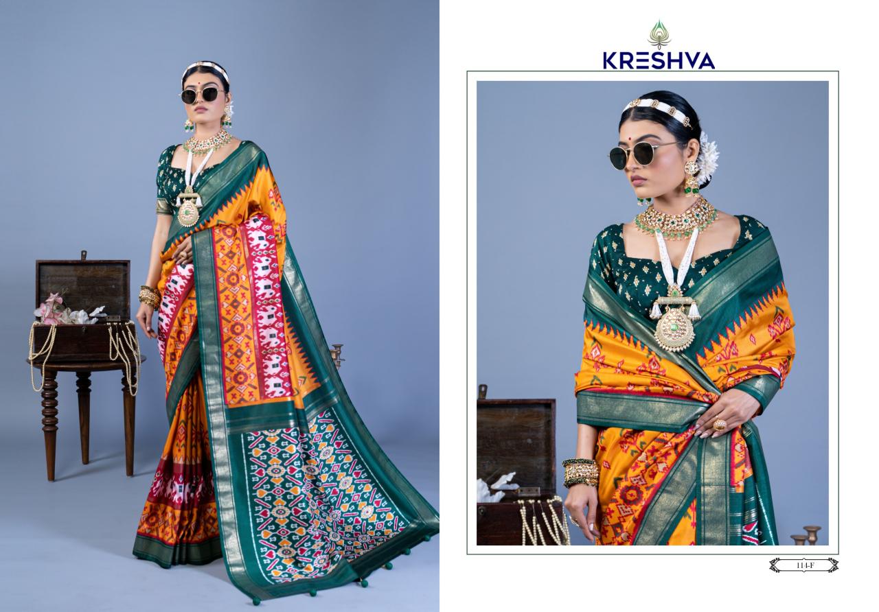 kreshva presents all time hit nandi silk shop stunning party sarees for any occasion