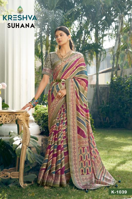 kreshva suhana vol 1 georgette party wear shop glamorous styles sarees 