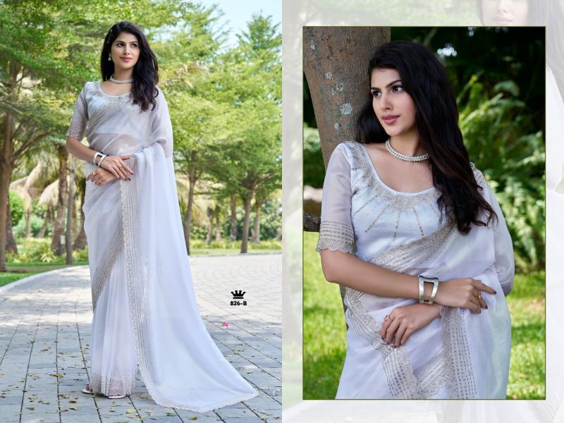 mehek 826a-826f raina silk handwork jarkan work exclusive sarees for every occasion