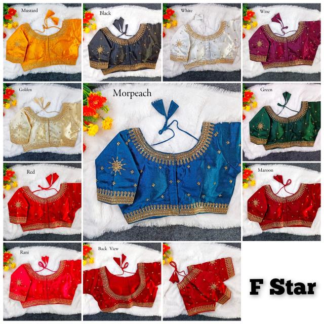 pr f star fully stitch milan silk shop trendy design blouse exports 