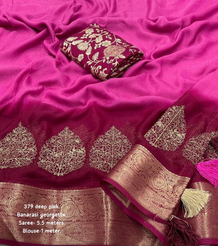 pr kc 379 banarasi georgette zari woven pattu border shop trendy sarees online 