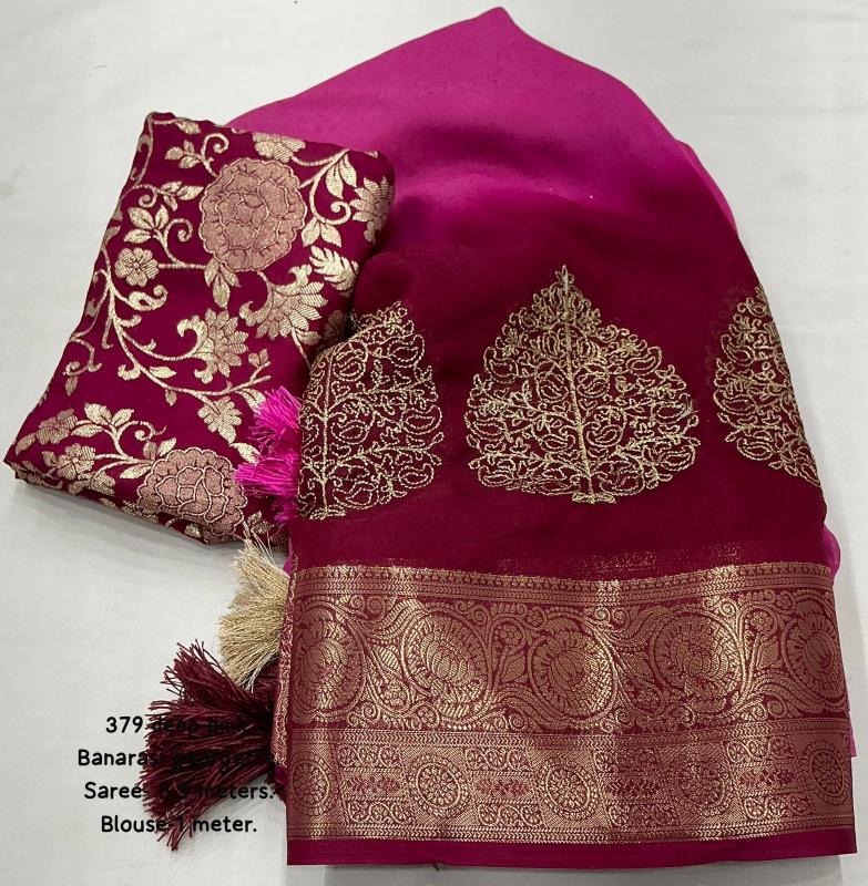 pr kc 379 banarasi georgette zari woven pattu border shop trendy sarees online 