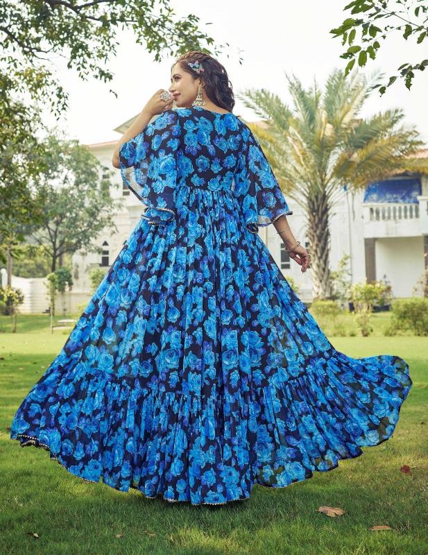 pr maahi georgette anarkali style readymade plus size ethnic gown 