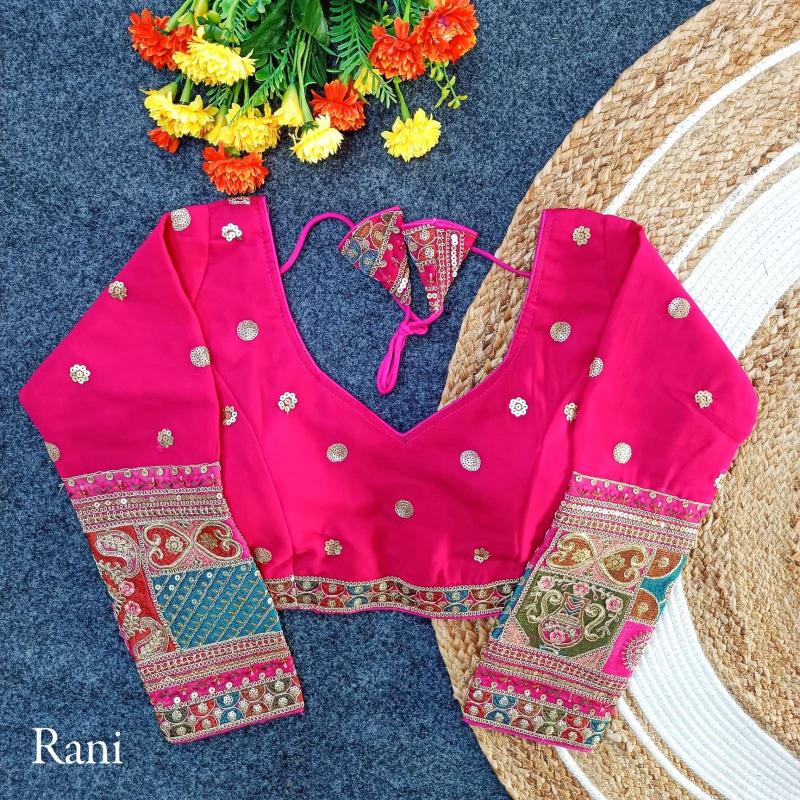 pr pari ls amazing work fox georgette full stitch blouse exports 