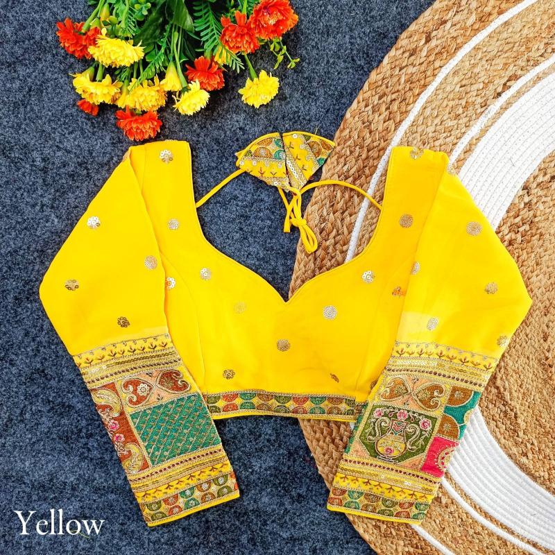 pr pari ls amazing work fox georgette full stitch blouse exports 