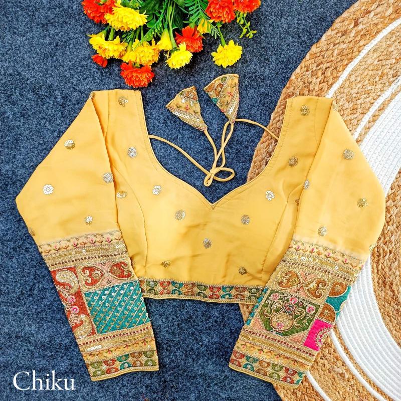 pr pari ls amazing work fox georgette full stitch blouse exports 