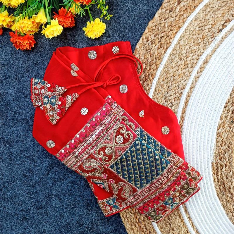 pr pari ls amazing work fox georgette full stitch blouse exports 