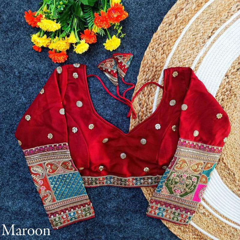 pr pari ls amazing work fox georgette full stitch blouse exports 