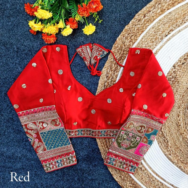 pr pari ls amazing work fox georgette full stitch blouse exports 