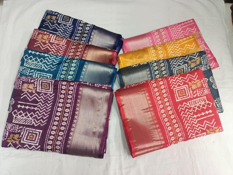 pr soft silk 8 color matching classic look saree with blouse 