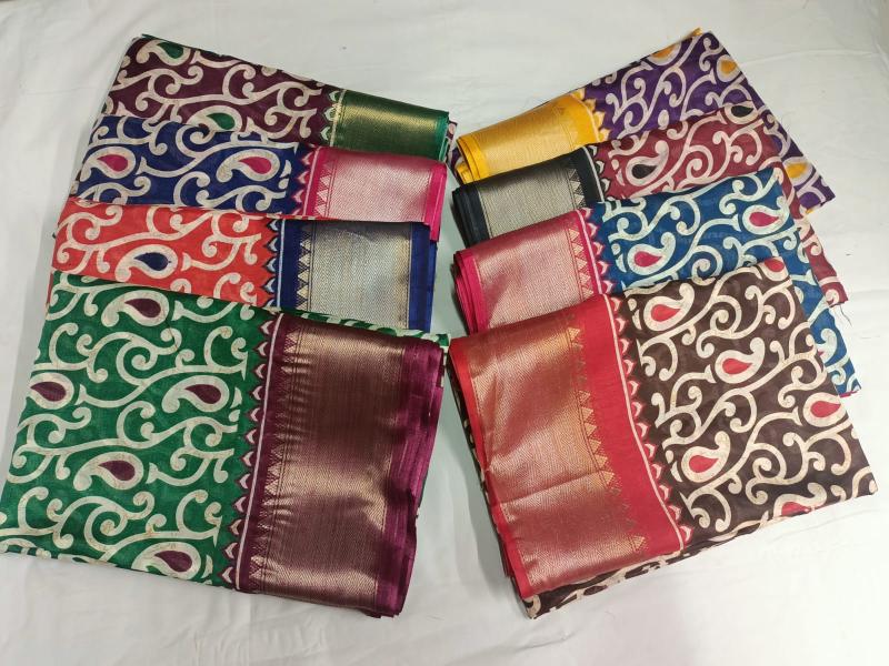 pr soft silk 8 color matching classic look saree with blouse 