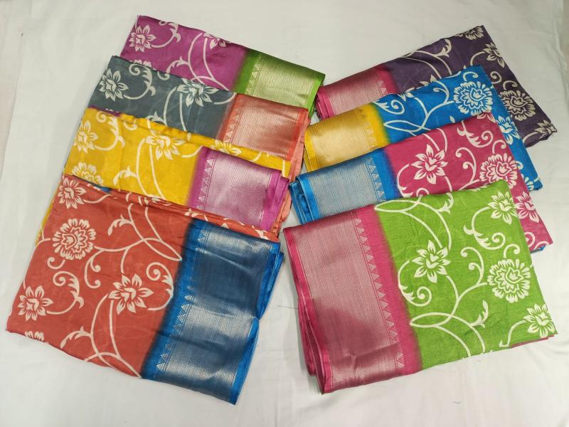 pr soft silk 8 color matching classic look saree with blouse 