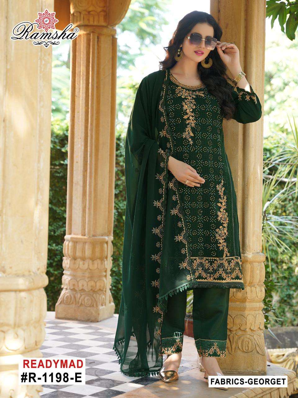 ramsha r 1198 nx amazing work georgette fully stitch pakistani dress for women 