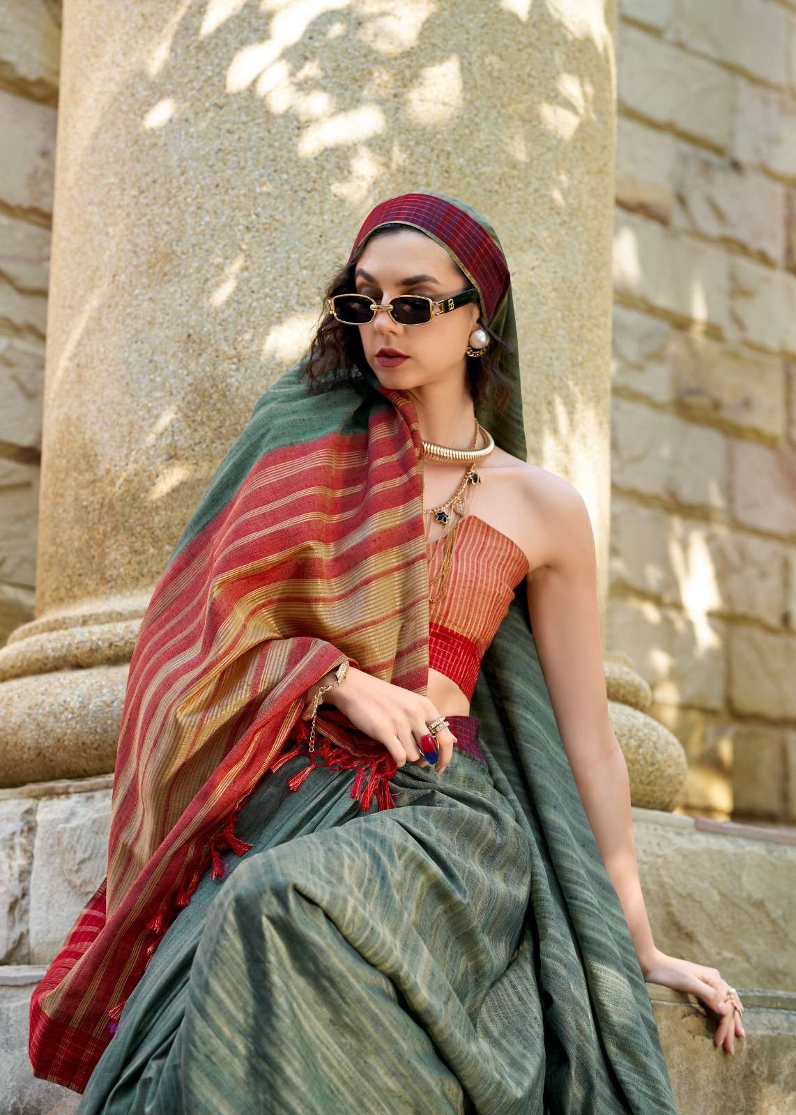redball by rajpath shop trendy handloom katan sarees online at affordable prices 