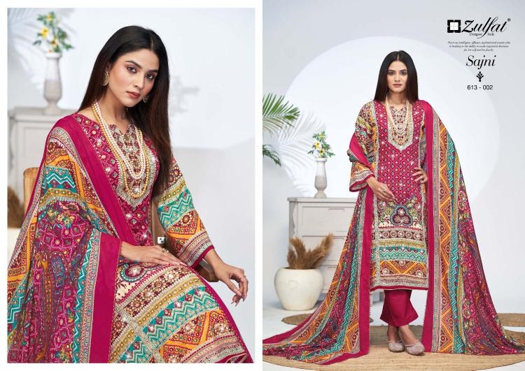 sajni vol 4 by zulfat jam cotton readymade plus size pakistani 3pcs dress for women 