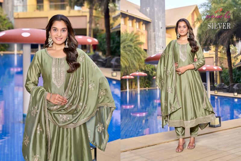 silver by aanchi readymade vichitra silk shop trendy 3pcs dress for womens 