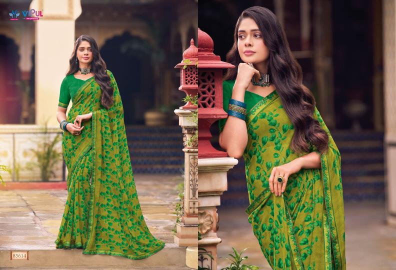 tulsi vol 9 by vipul 85608-85619 series georgette shop trendy sarees online 
