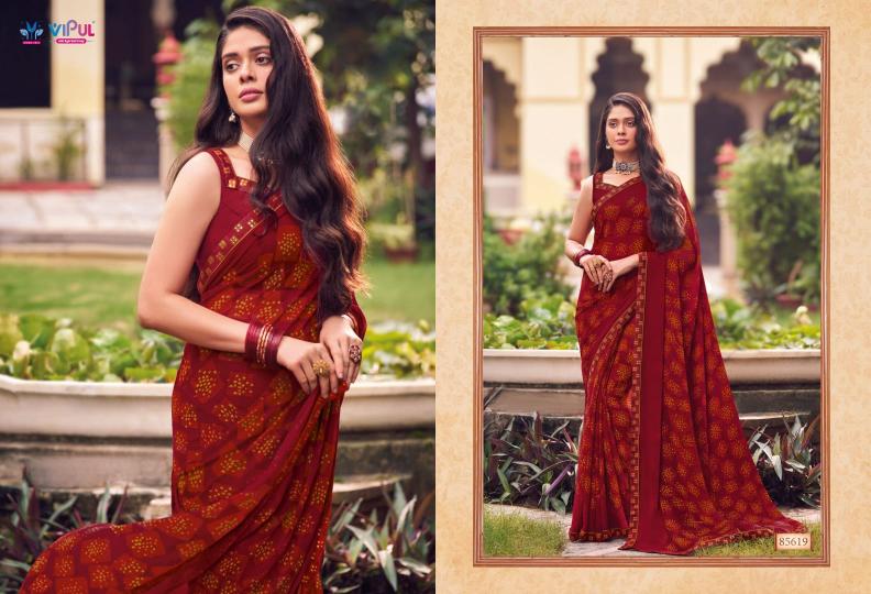 tulsi vol 9 by vipul 85608-85619 series georgette shop trendy sarees online 