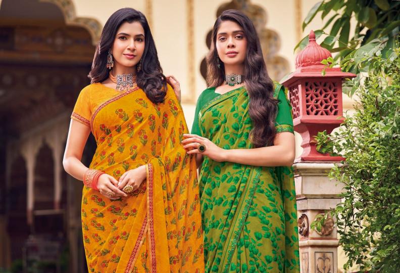 tulsi vol 9 by vipul 85608-85619 series georgette shop trendy sarees online 