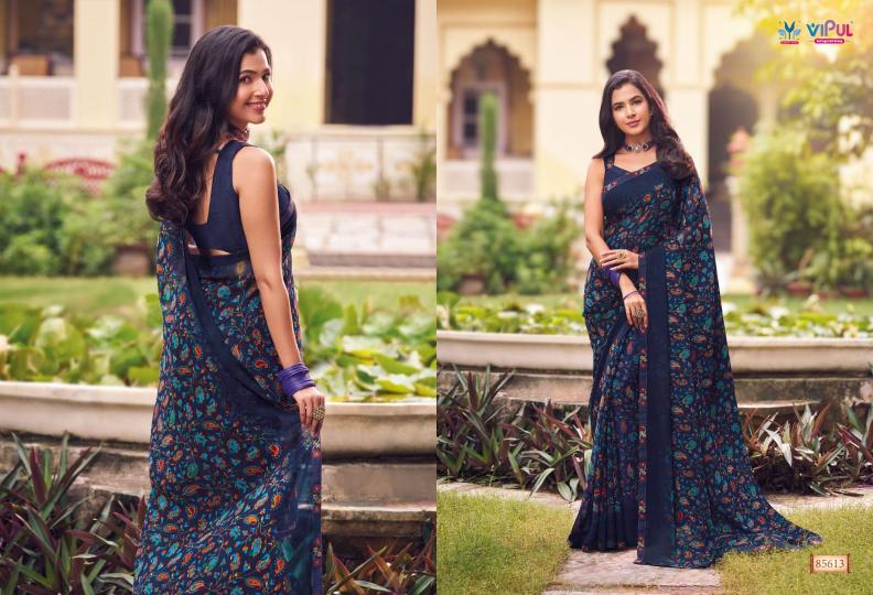 tulsi vol 9 by vipul 85608-85619 series georgette shop trendy sarees online 