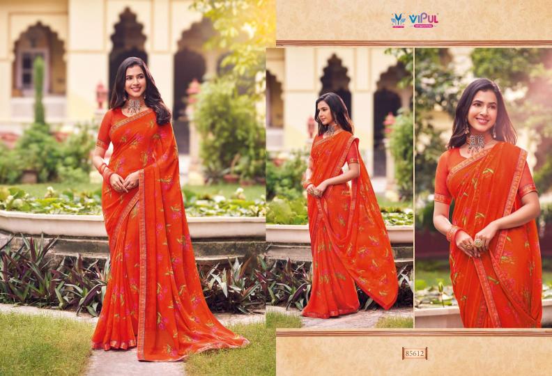 tulsi vol 9 by vipul 85608-85619 series georgette shop trendy sarees online 