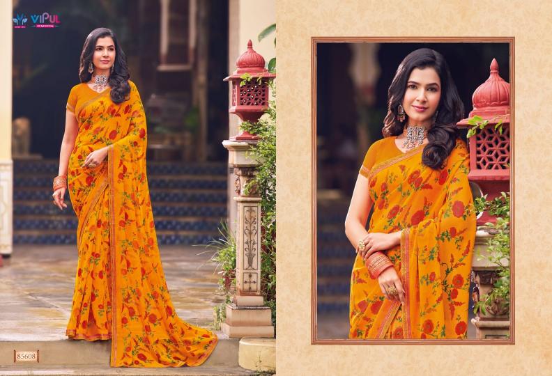 tulsi vol 9 by vipul 85608-85619 series georgette shop trendy sarees online 