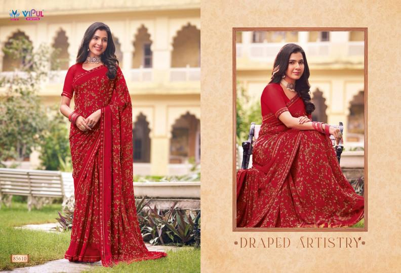 tulsi vol 9 by vipul 85608-85619 series georgette shop trendy sarees online 