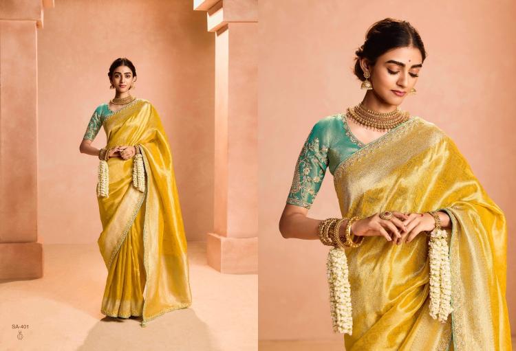 utsav by kimora sindhuri zari tissue silk weaving work traditional wear saree for ladies 