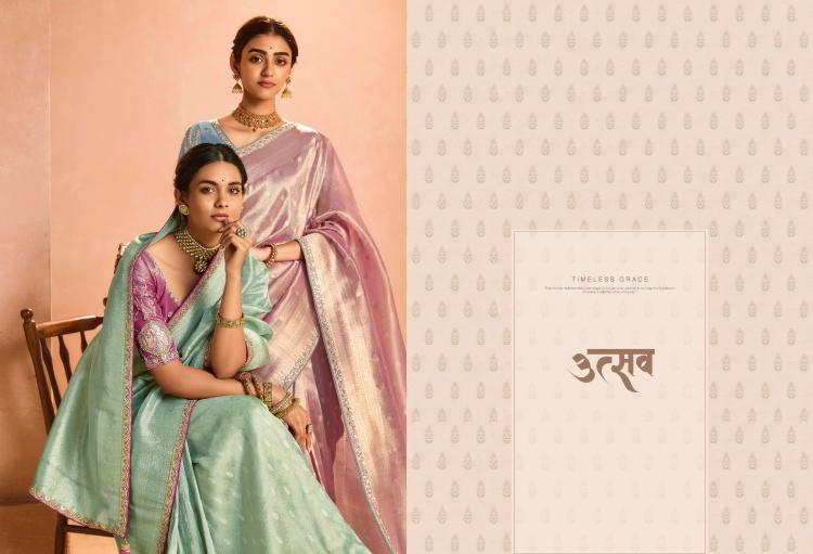 utsav by kimora sindhuri zari tissue silk weaving work traditional wear saree for ladies 