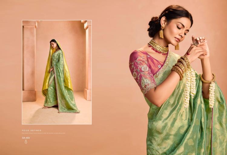 utsav by kimora sindhuri zari tissue silk weaving work traditional wear saree for ladies 