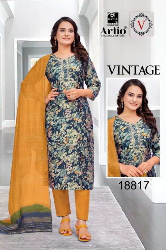 veda kapil trendz vintage casual fully stitch vertigan print indian combo suits 