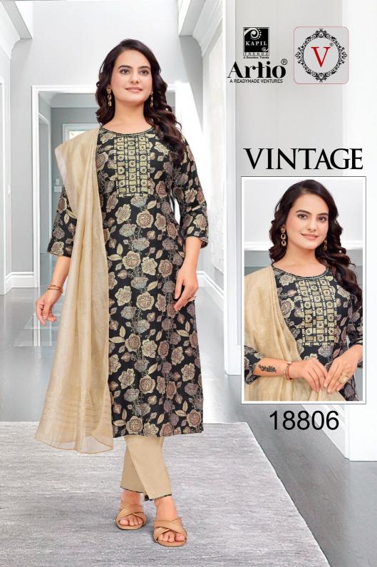 veda kapil trendz vintage casual fully stitch vertigan print indian combo suits 