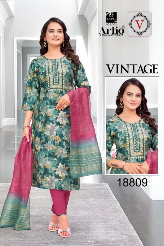 veda kapil trendz vintage casual fully stitch vertigan print indian combo suits 