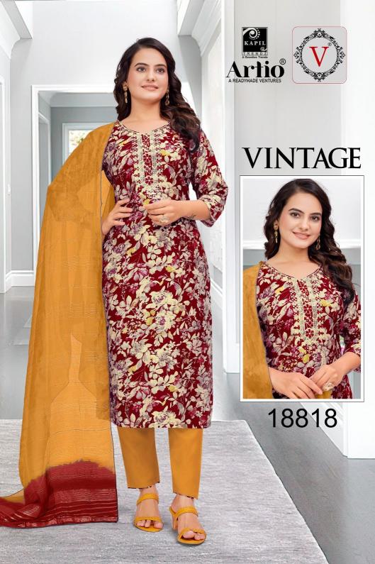 veda kapil trendz vintage casual fully stitch vertigan print indian combo suits 