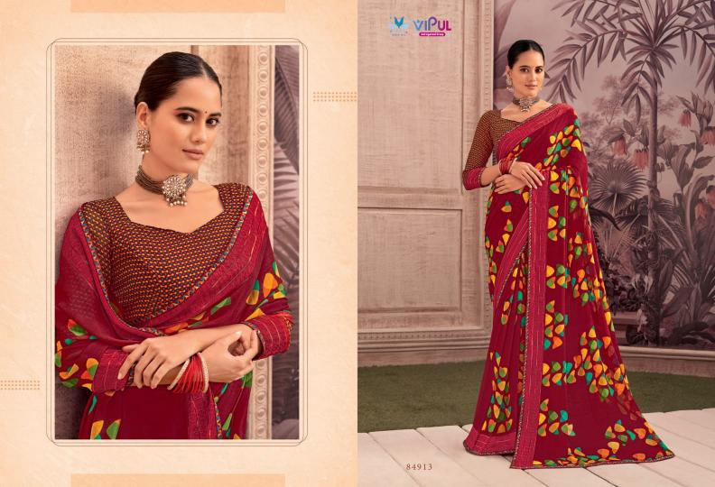 vipul shivani vol 1 georgette shop glamorous styles saree with blouse 