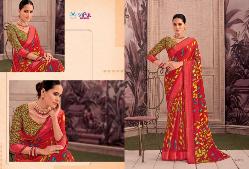vipul shivani vol 1 georgette shop glamorous styles saree with blouse 